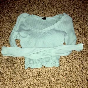 light blue shein croptop size 2